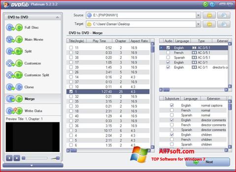 Screenshot DVDFab per Windows 7