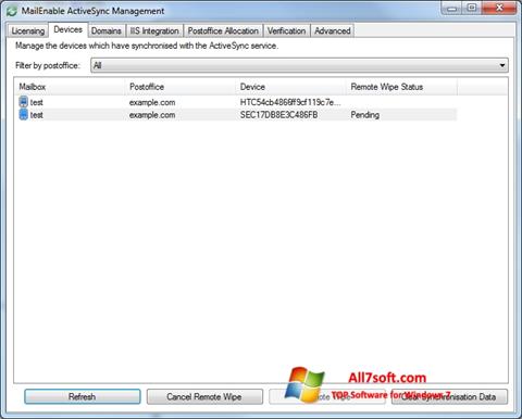 Screenshot Microsoft ActiveSync per Windows 7