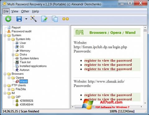 Screenshot Multi Password Recovery per Windows 7