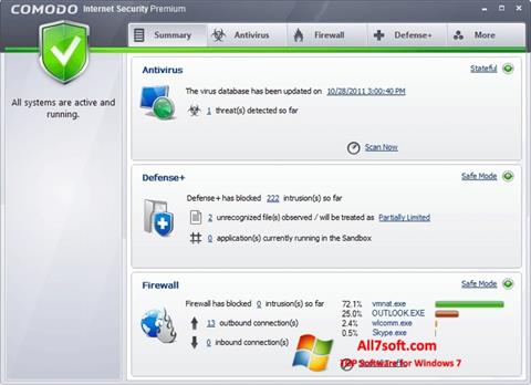 Screenshot Comodo Internet Security Premium per Windows 7