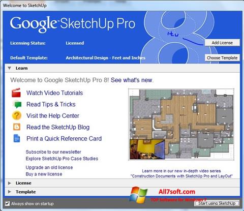 Screenshot Google SketchUp Pro per Windows 7