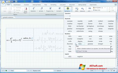 Screenshot MathCAD per Windows 7