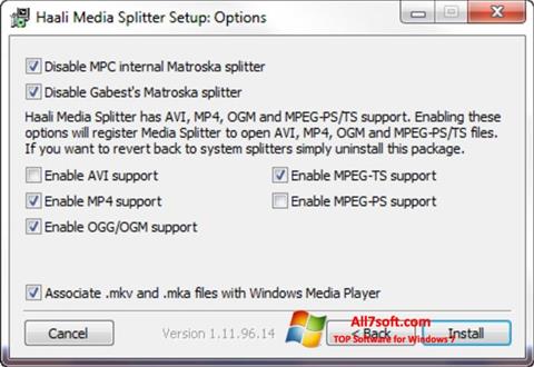 Screenshot Haali Media Splitter per Windows 7
