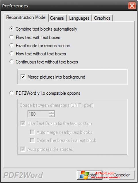 Screenshot PDF2Word per Windows 7