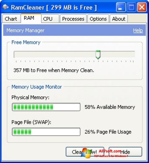 Screenshot RamCleaner per Windows 7