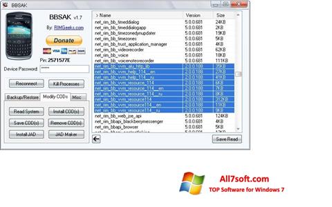Screenshot BBSAK per Windows 7