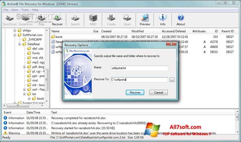 Screenshot Active File Recovery per Windows 7