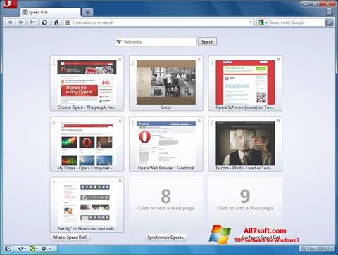Screenshot Opera per Windows 7