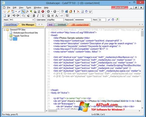 Screenshot CuteFTP per Windows 7