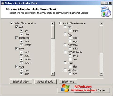 Screenshot K-Lite Codec Pack per Windows 7