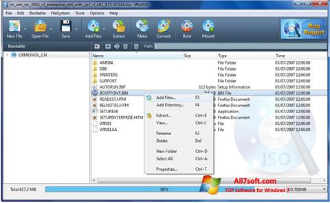 Screenshot WinISO per Windows 7