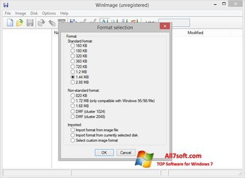 Screenshot WinImage per Windows 7