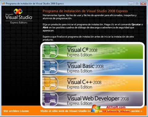 Screenshot Microsoft Visual Studio per Windows 7