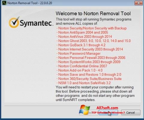 Screenshot Norton Removal Tool per Windows 7