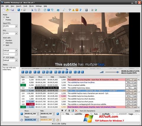 Screenshot Subtitle Workshop per Windows 7