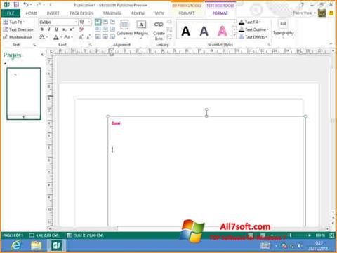 Screenshot Microsoft Publisher per Windows 7