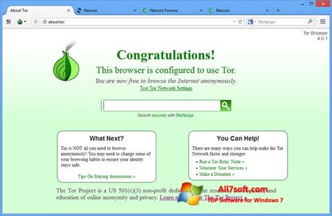 Screenshot Tor per Windows 7