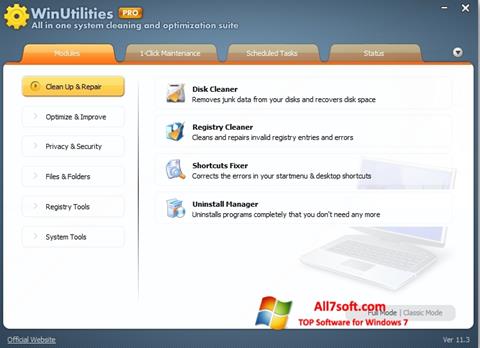 Screenshot WinUtilities Memory Optimizer per Windows 7