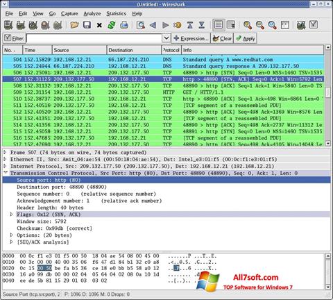 Screenshot Wireshark per Windows 7