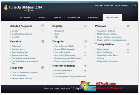 Screenshot TuneUp Utilities per Windows 7