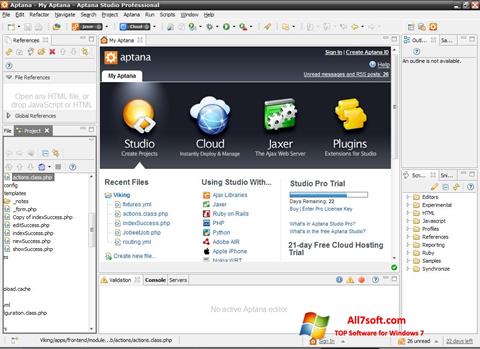 Screenshot Aptana Studio per Windows 7