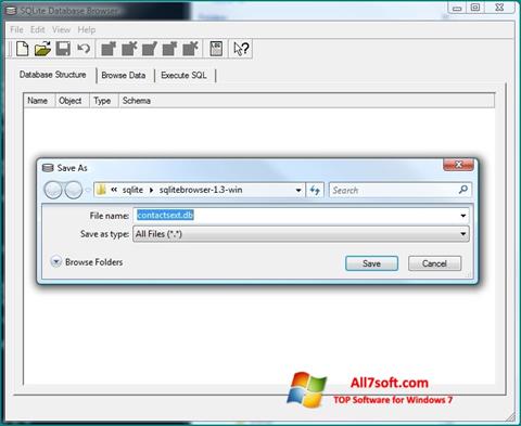 Screenshot SQLite Database Browser per Windows 7