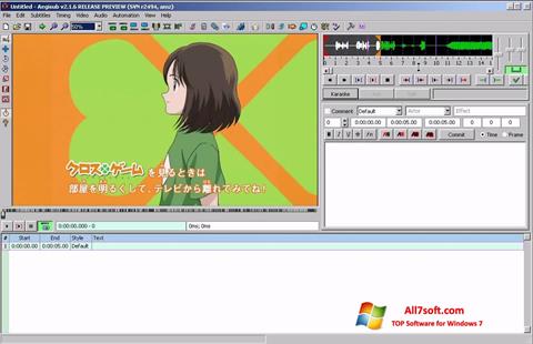 Screenshot Aegisub per Windows 7