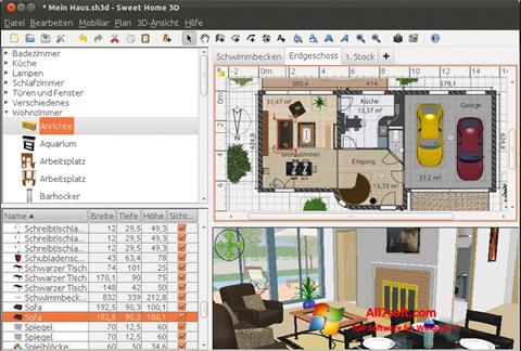 Screenshot Sweet Home 3D per Windows 7