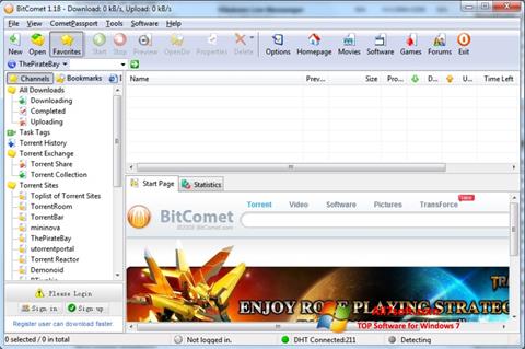 Screenshot BitComet per Windows 7