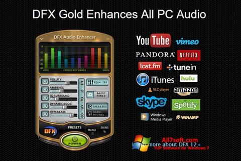 Screenshot DFX Audio Enhancer per Windows 7
