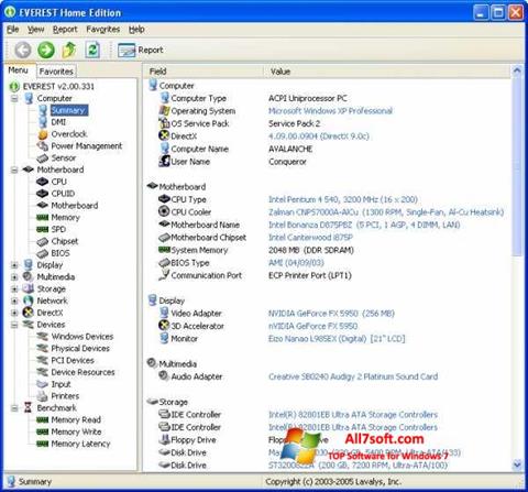 Screenshot EVEREST per Windows 7