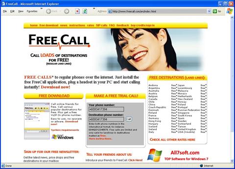 Screenshot FreeCall per Windows 7