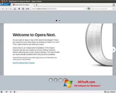 Screenshot Opera Developer per Windows 7