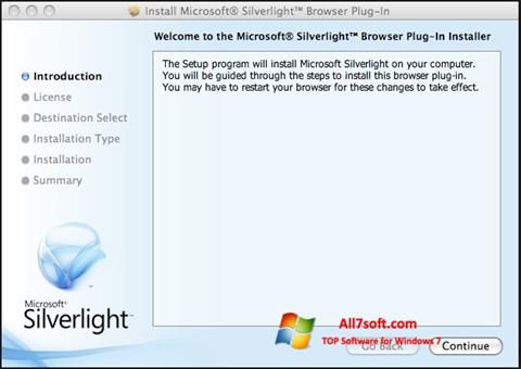 Screenshot Microsoft Silverlight per Windows 7