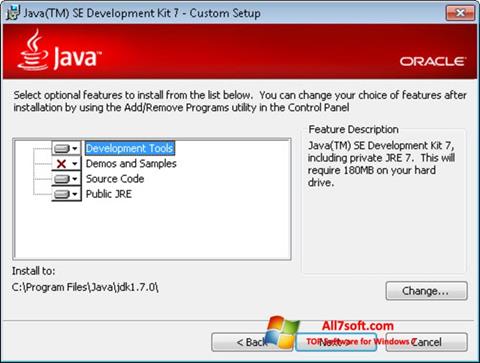Screenshot Java SE Development Kit per Windows 7