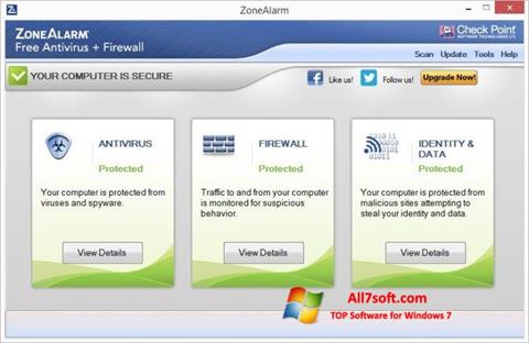 Screenshot ZoneAlarm per Windows 7