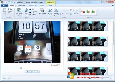 Screenshot Windows Live Movie Maker per Windows 7