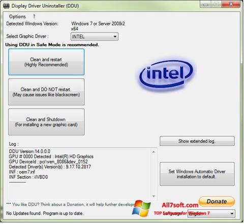 Screenshot Display Driver Uninstaller per Windows 7