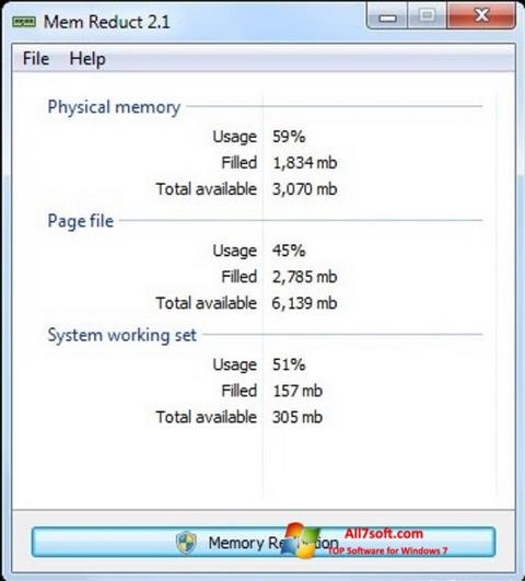 Screenshot Mem Reduct per Windows 7
