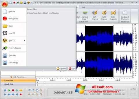 Screenshot Free Audio Editor per Windows 7