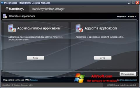 Screenshot BlackBerry Desktop Manager per Windows 7