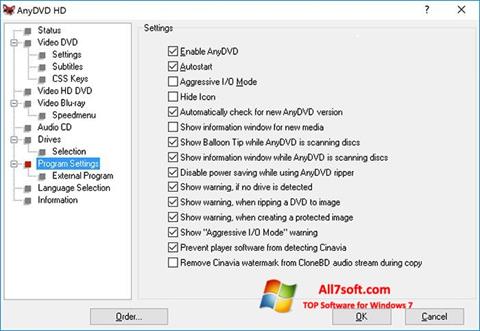 Screenshot AnyDVD per Windows 7
