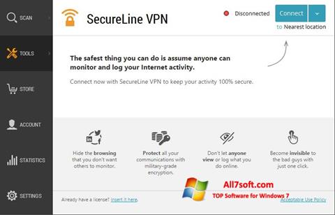 Screenshot Avast SecureLine VPN per Windows 7