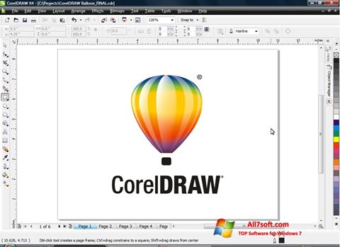 Screenshot CorelDRAW per Windows 7