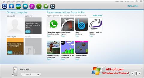 Screenshot Nokia PC Suite per Windows 7