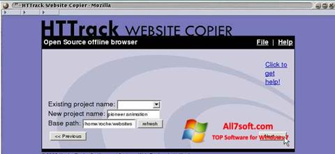 Screenshot HTTrack Website Copier per Windows 7