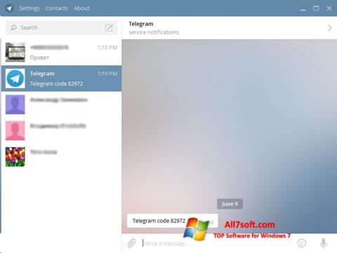 Screenshot Telegram Desktop per Windows 7