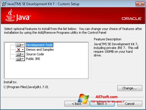Screenshot Java Development Kit per Windows 7