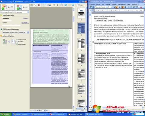 Screenshot ABBYY PDF Transformer per Windows 7