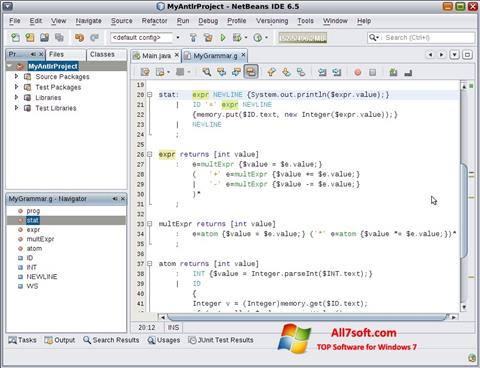 Screenshot NetBeans per Windows 7